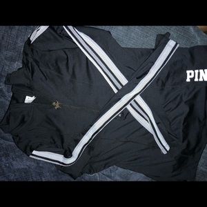 Victoria secret pink large black pull over jacket
